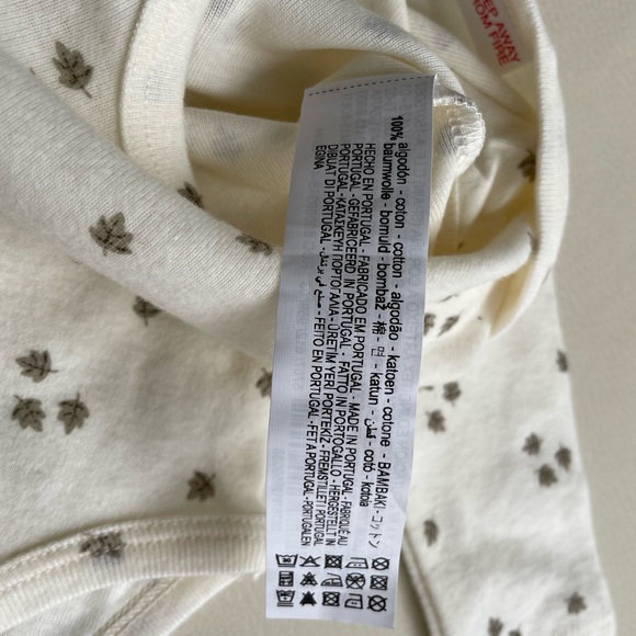 Zara Baby Cotton Leaf Print Onesie Size 1-3 month - Picture 9 of 9